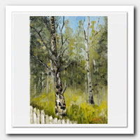 Aspen landscape with fence.